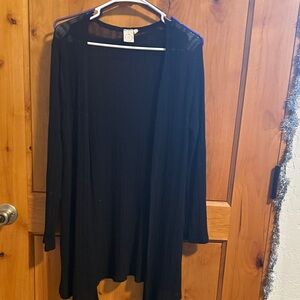 Black Open Front Cardigan, lightweight